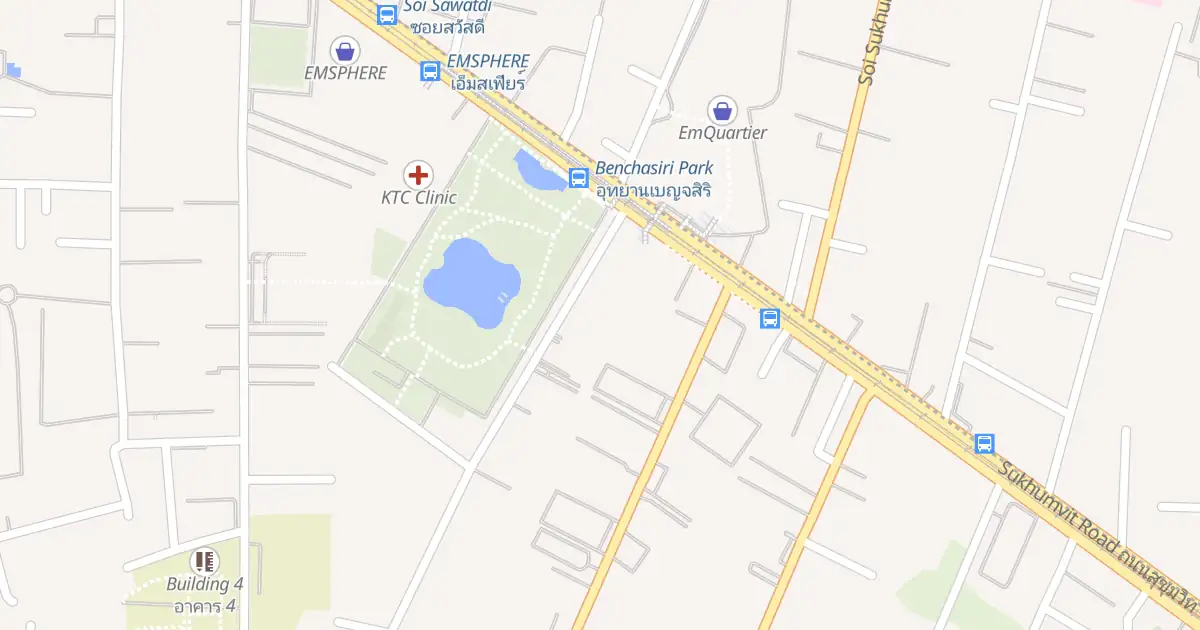 Map showing the location of Emporium Suites by Chatrium in Phrom Phong–Thonglor–Ekkamai, Bangkok