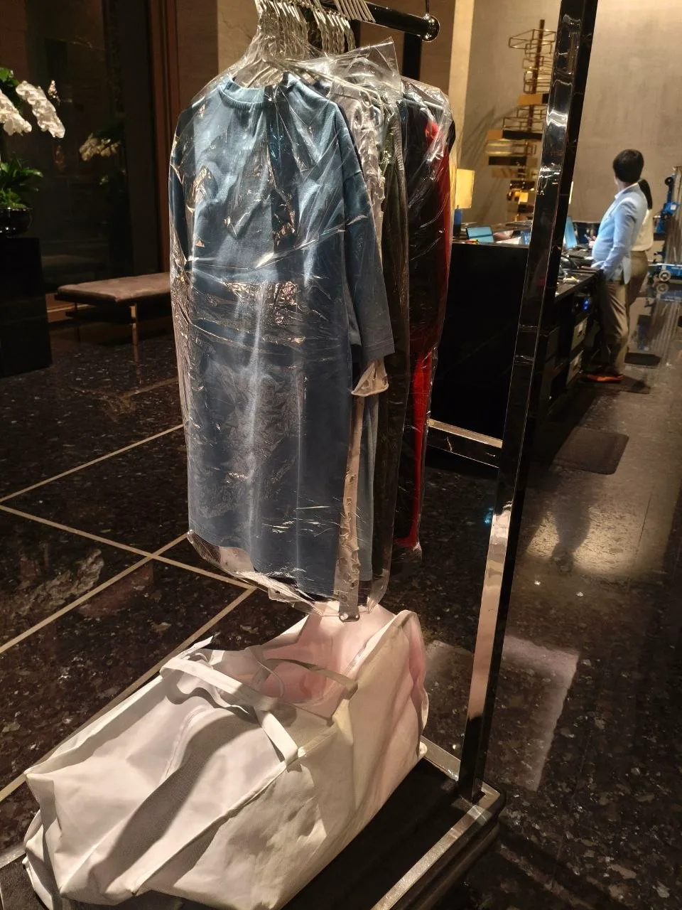 Wash & Iron returned on hangers at Four Seasons Private Residences, Riverside–Charoen Krung, Bangkok